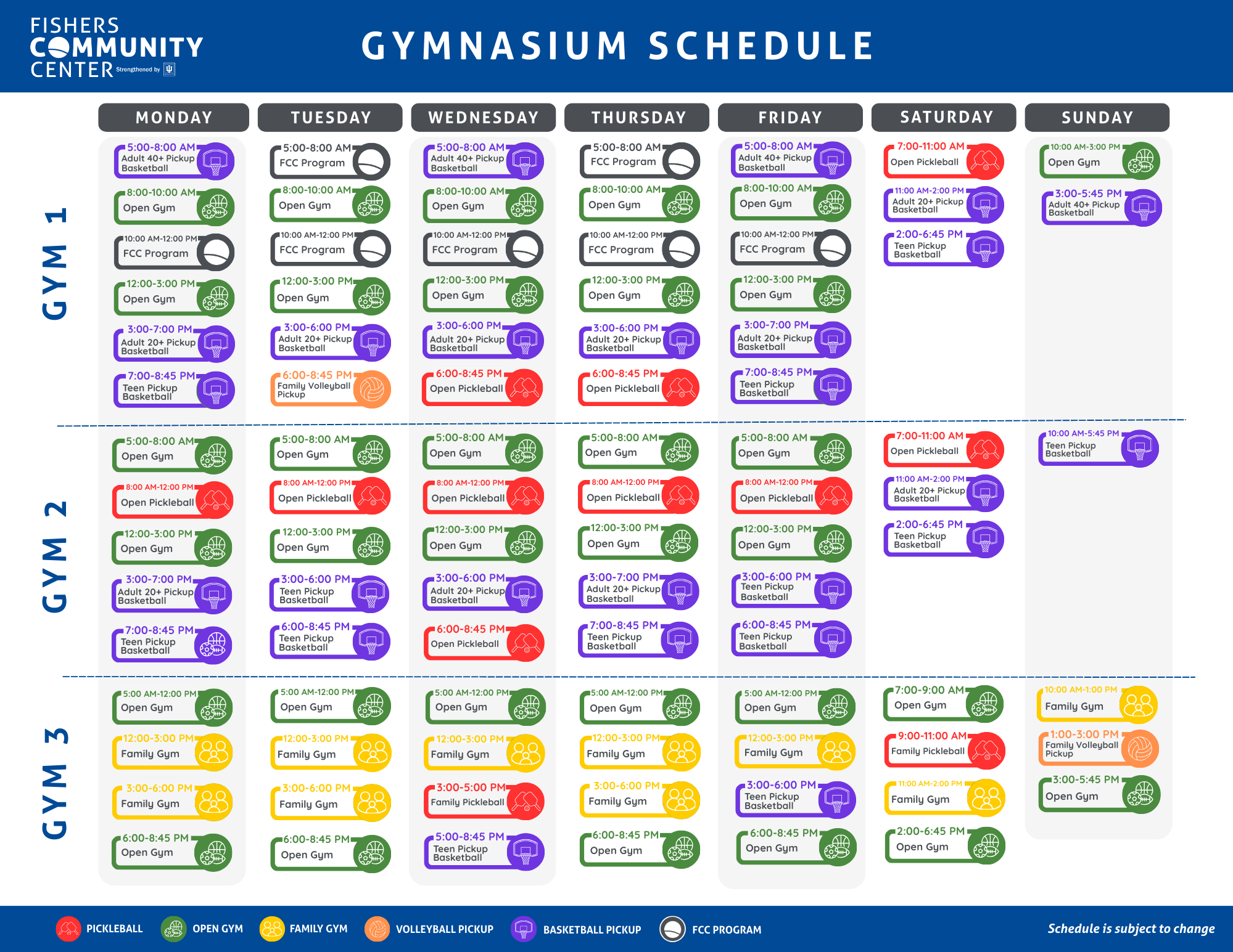 Gymnasium Schedule